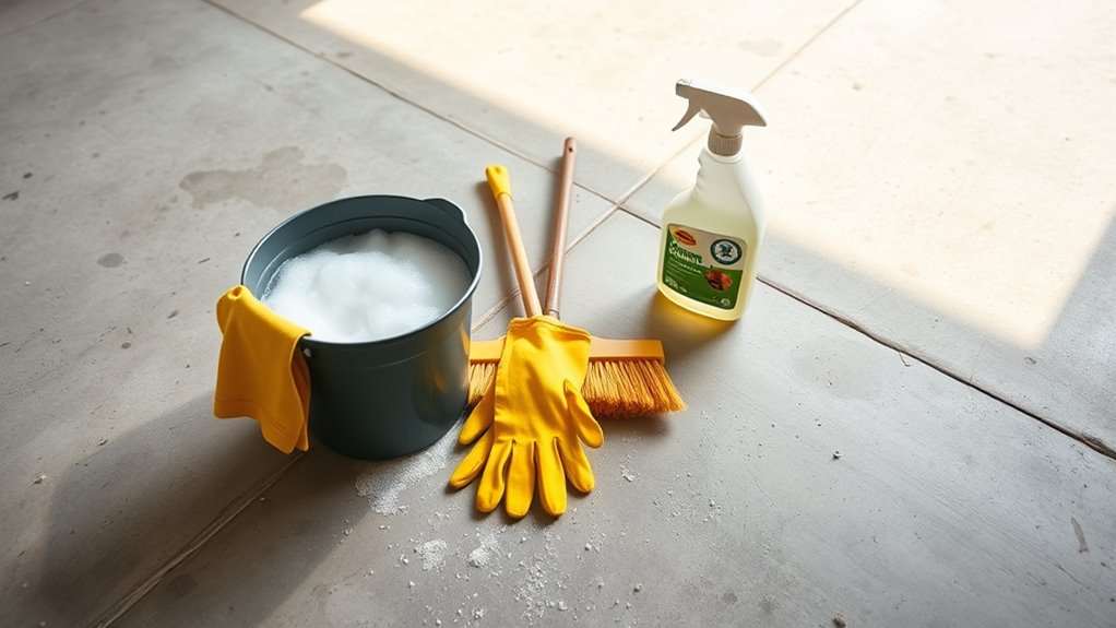 gather cleaning supplies efficiently
