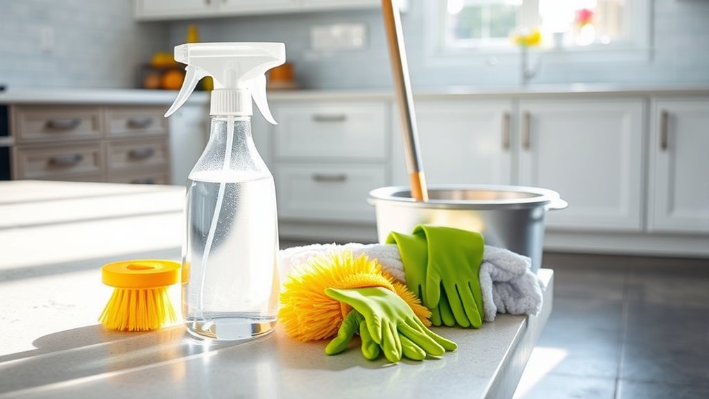 gather cleaning supplies efficiently