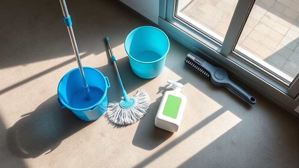gather concrete cleaning supplies