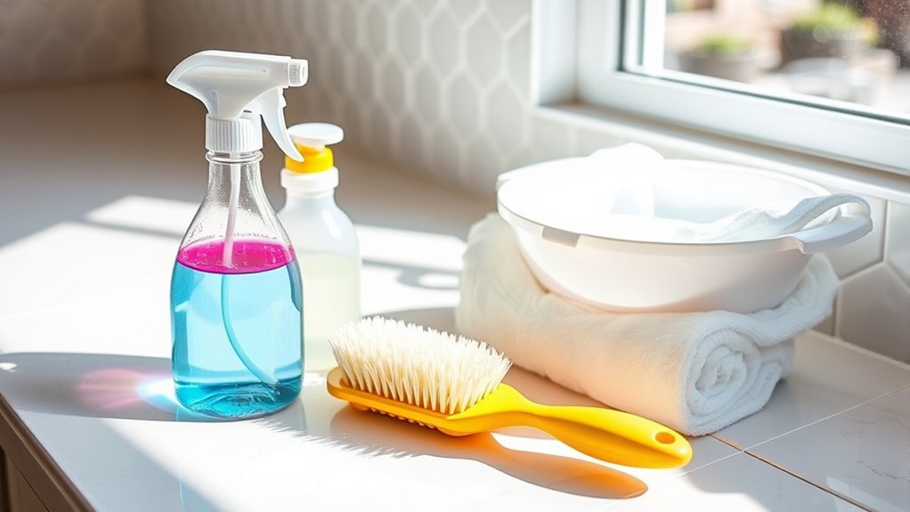 gather essential cleaning supplies