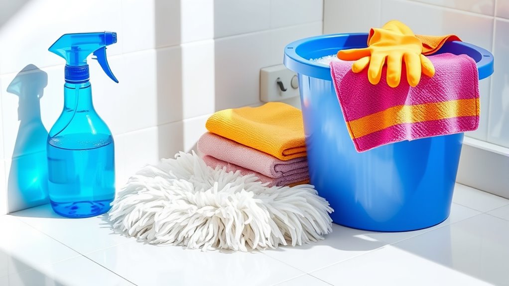 gather essential cleaning supplies