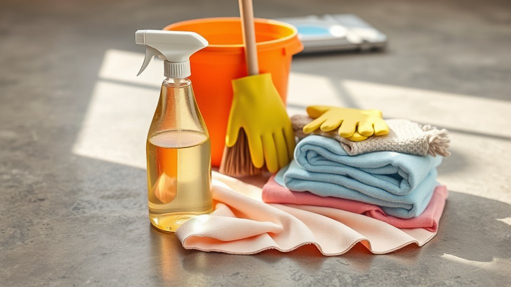 gather essential cleaning supplies