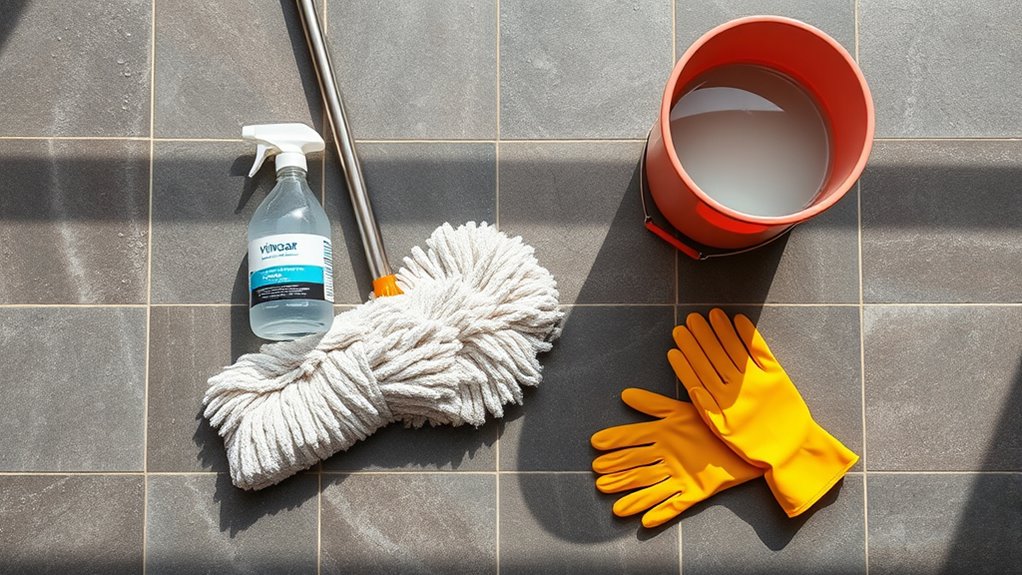 gather essential cleaning supplies