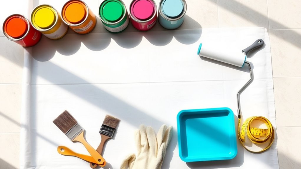 gather painting supplies efficiently
