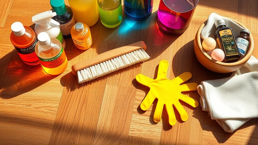 gather supplies for cleaning