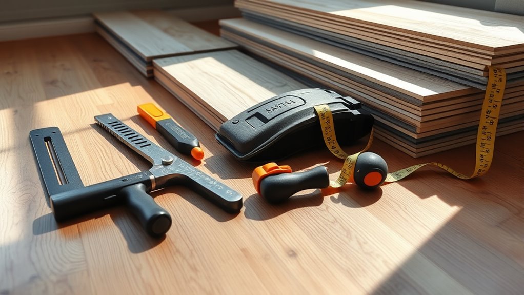 gather tools for flooring