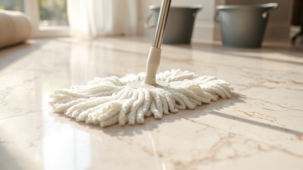 gentle marble floor mopping