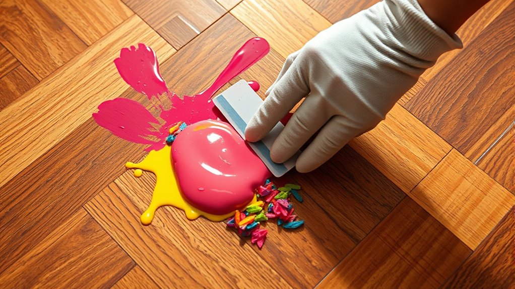 gently scrape paint excess
