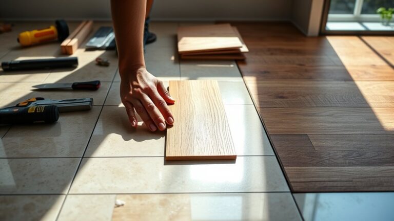 laying flooring over tile