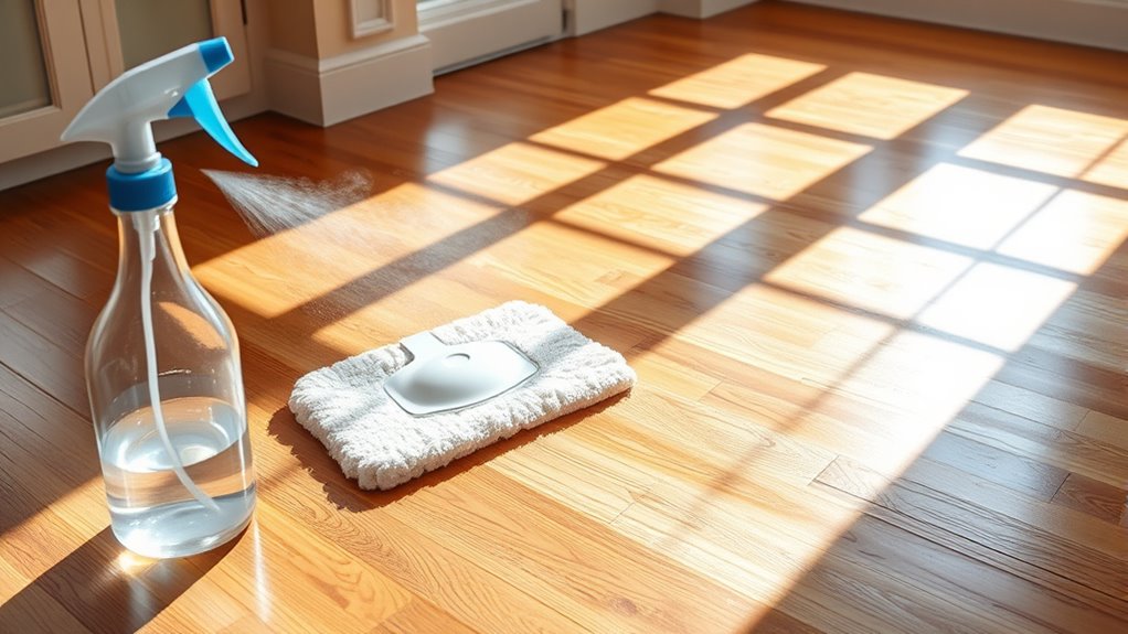 mop hardwood floors carefully