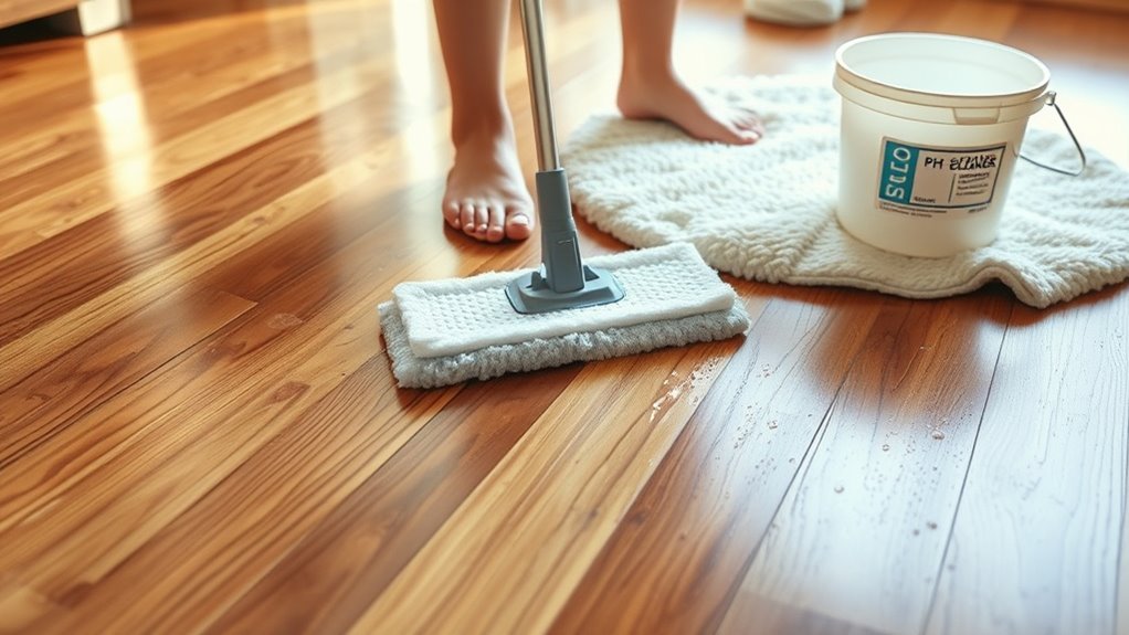 mop hardwood floors carefully