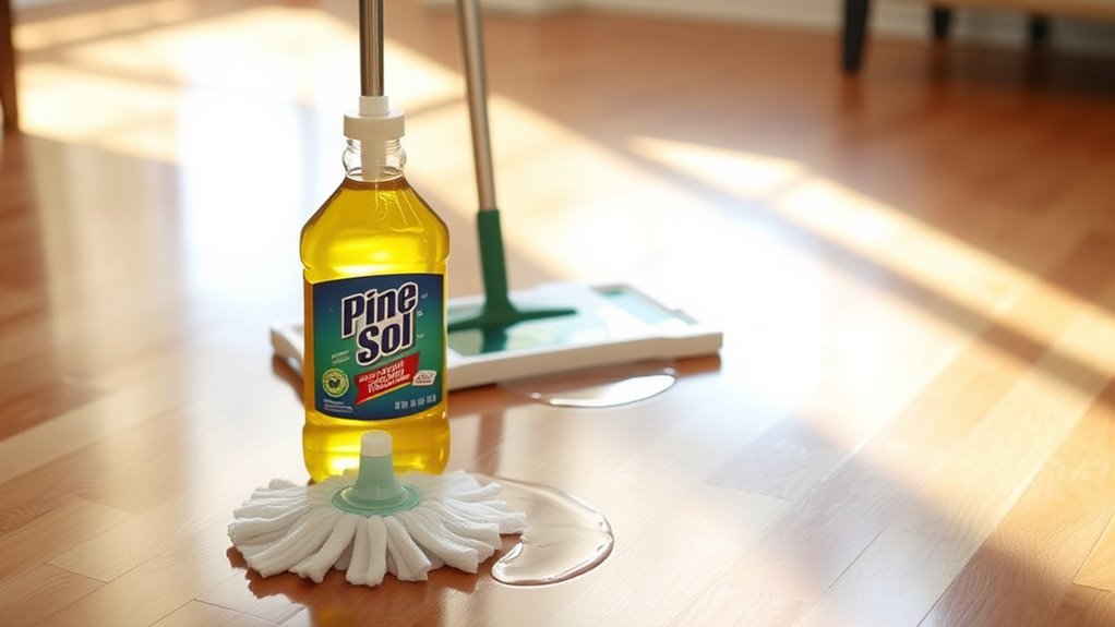 mopping effectively with pine sol