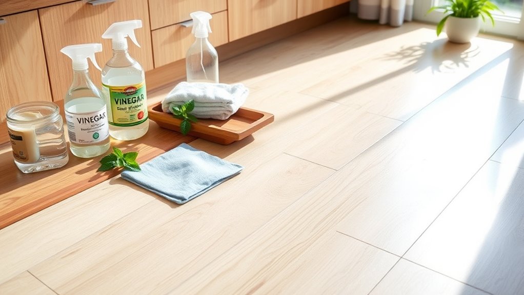 natural cleaning supplies gathered