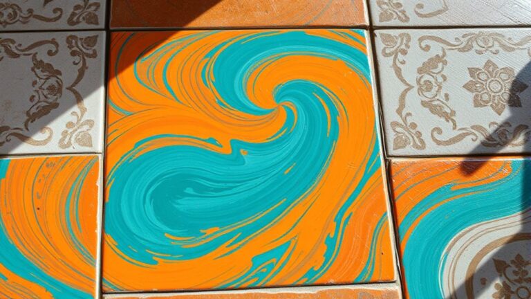 painting ceramic floor tiles