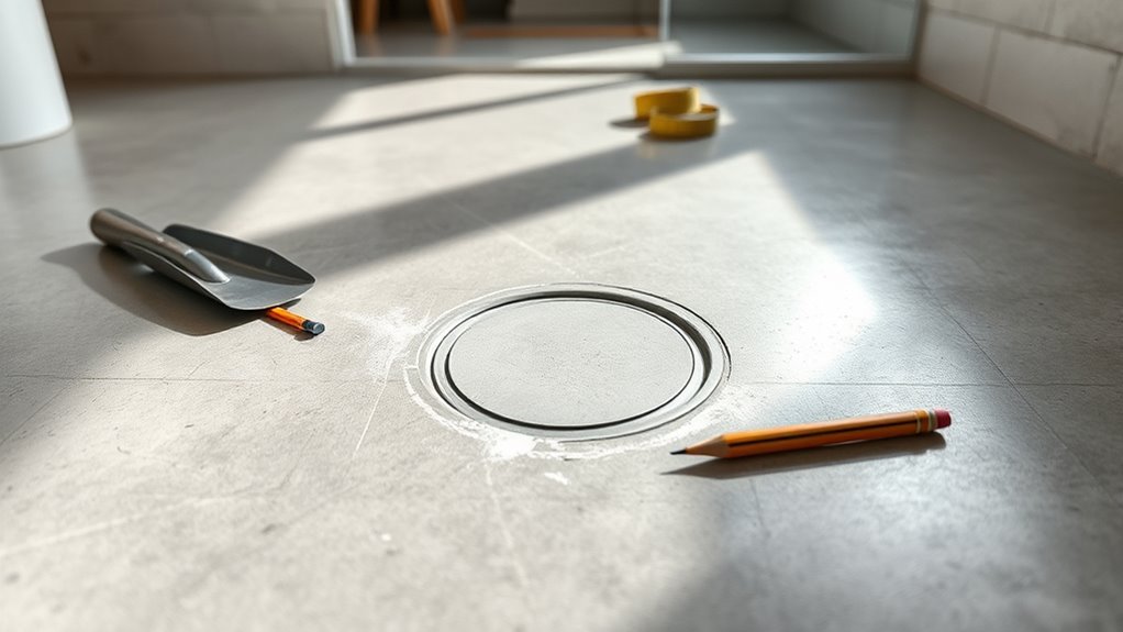 prepare concrete floor drain