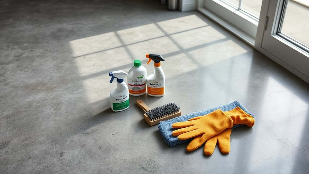 prepare concrete floor thoroughly