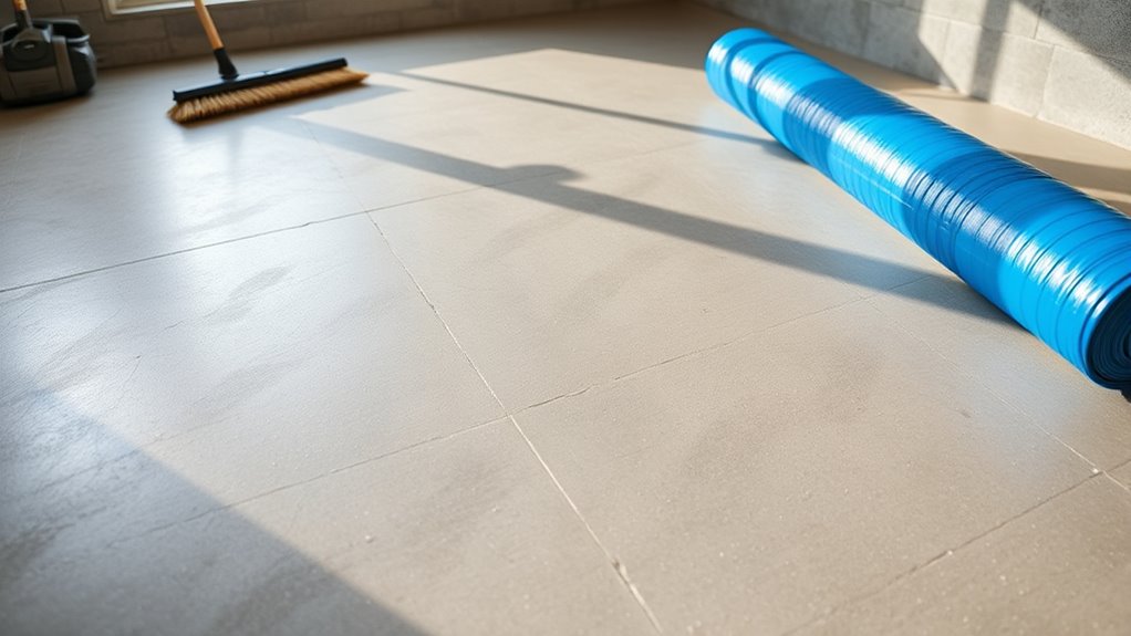 prepare concrete for vapor barrier