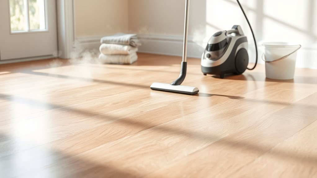 prepare floor for cleaning