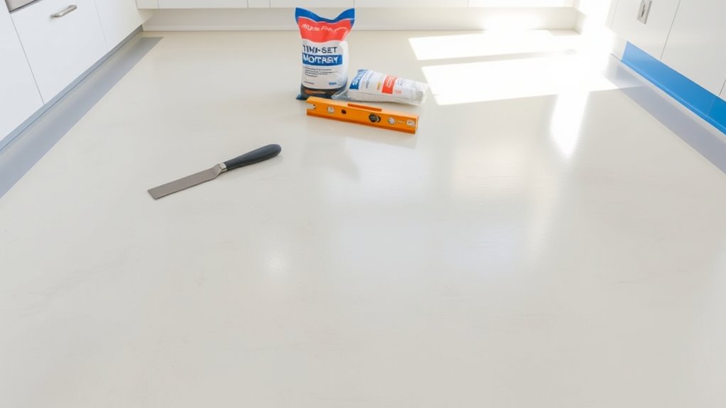 prepare kitchen floor surface