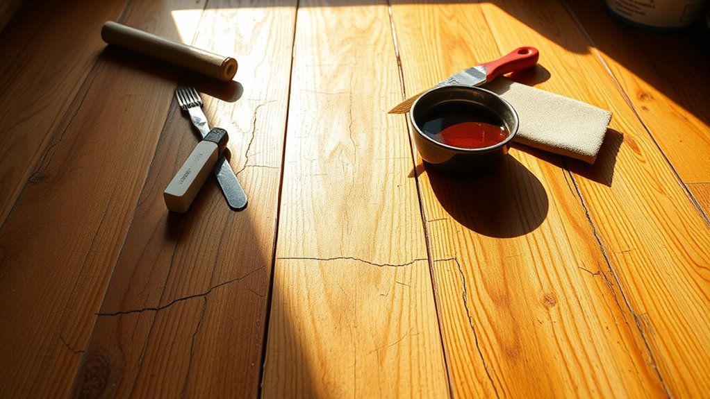 preparing hardwood floor repairs