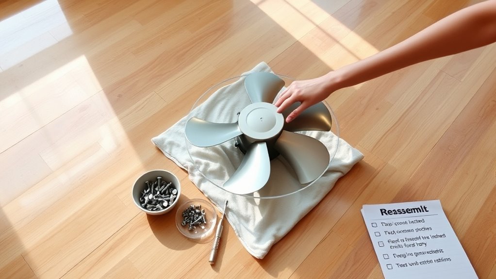 reassemble and test fan