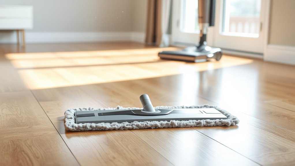 regularly dry mop vacuum floors