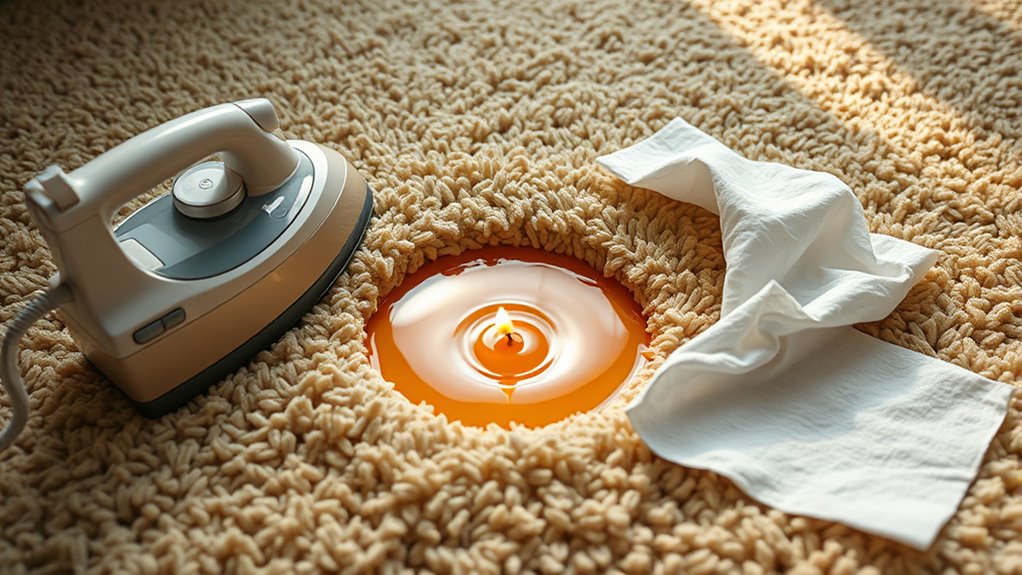 remove wax from carpet