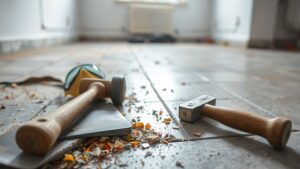removing tile from concrete