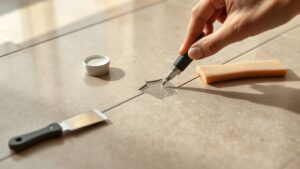 repairing chipped tile floor