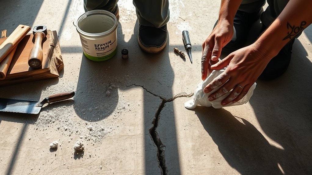 repairing cracked cement floor