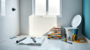 replace bathroom floor easily
