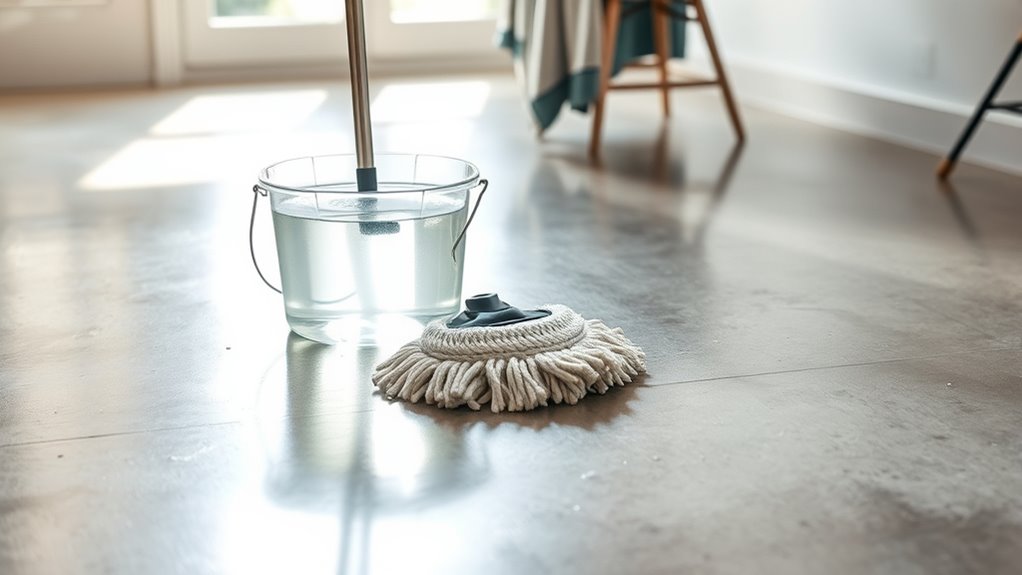 rinse and dry concrete