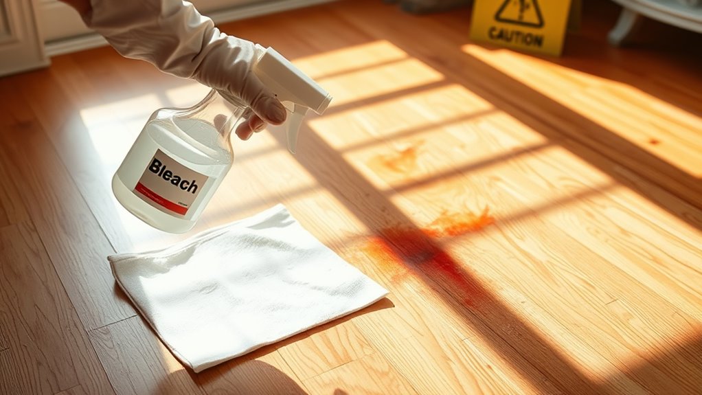 risks of bleach on hardwood