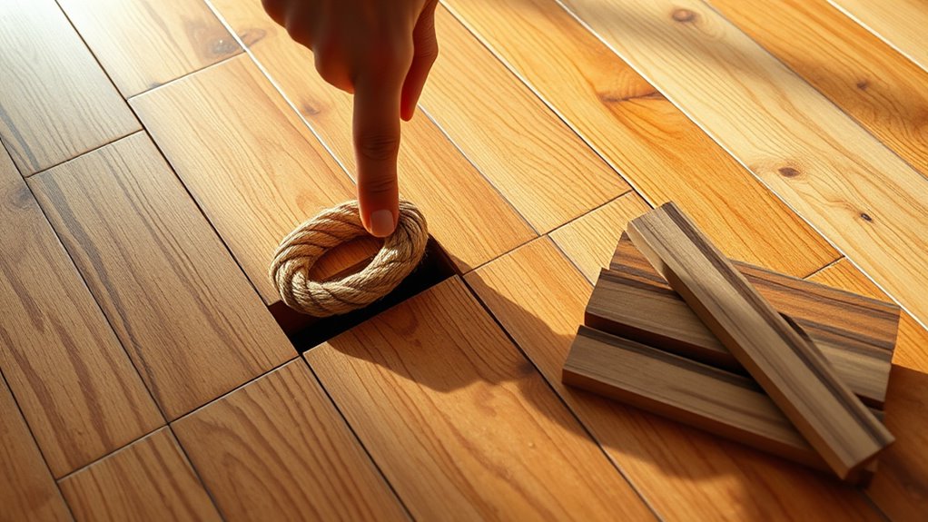 rope or wood gap filling