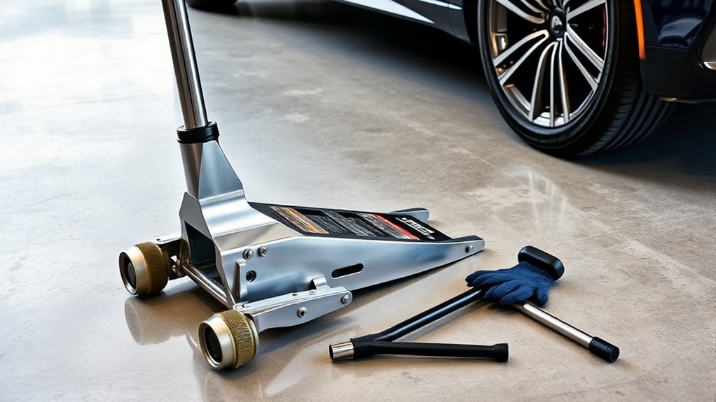 safe floor jack setup