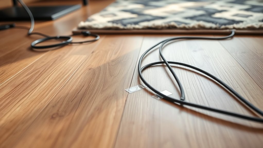 secure cords neatly using tape