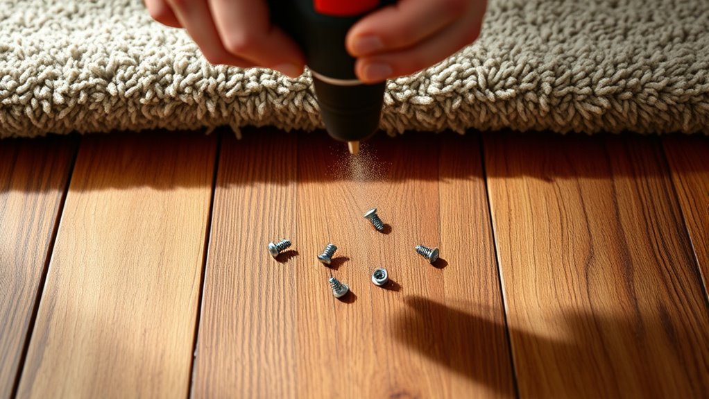 secure floorboards from above