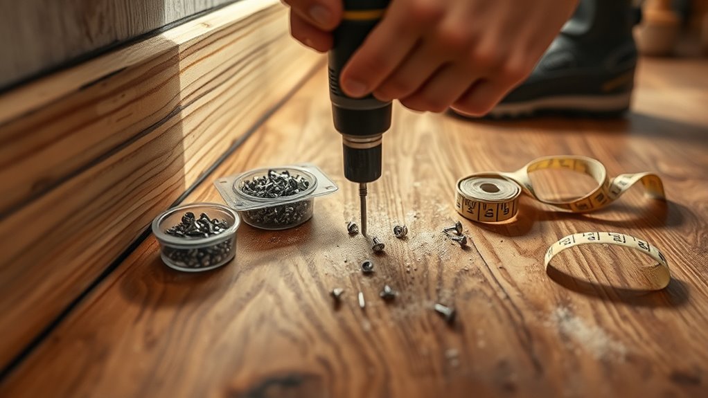 secure floorboards with fasteners