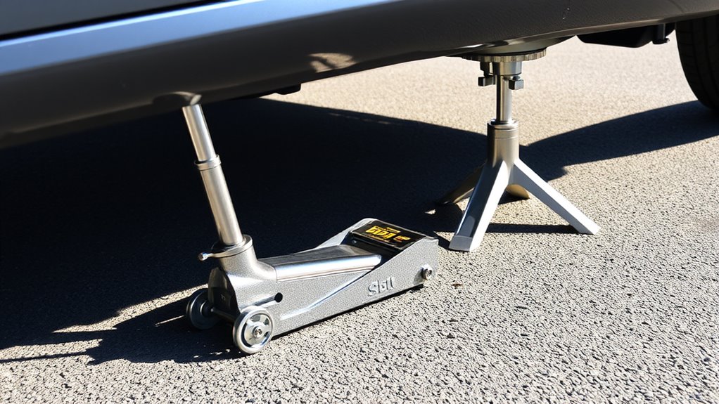 secure vehicle with jack stands
