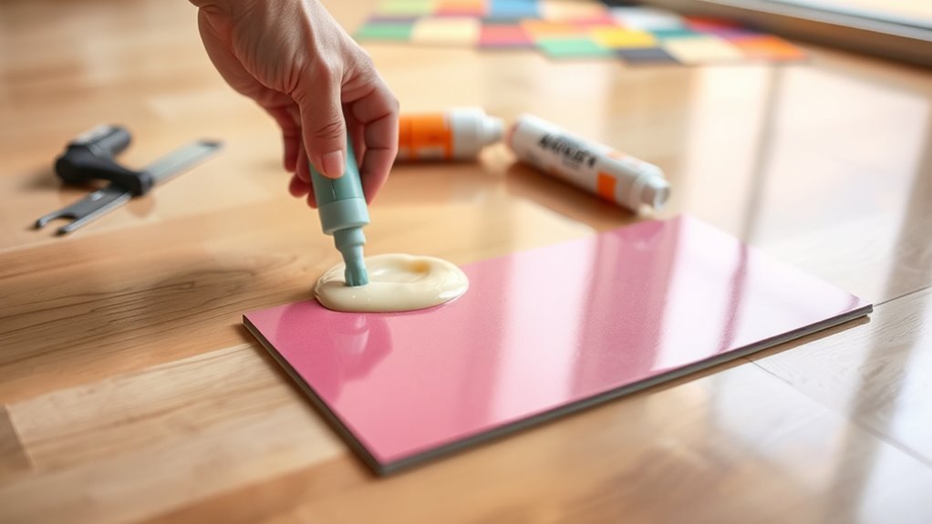 secure vinyl tile placement
