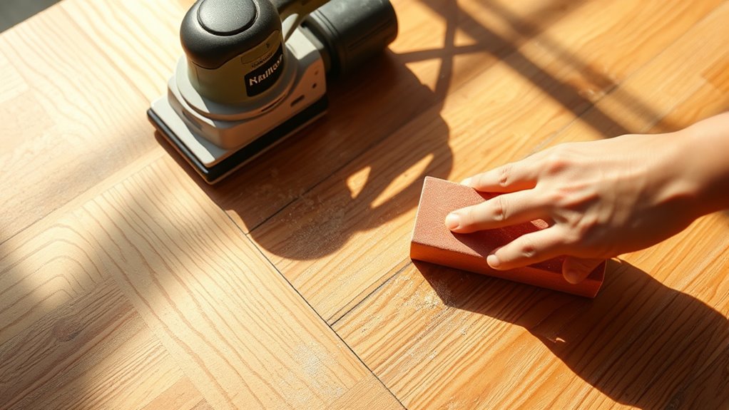 smooth wood sanding process