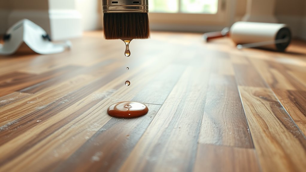 stain application and finishing