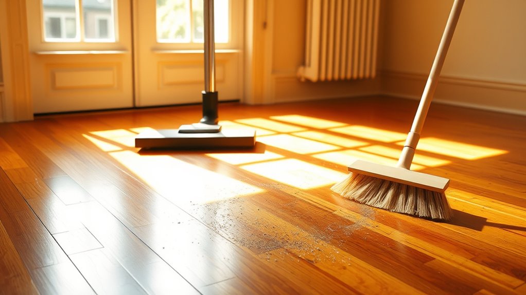 sweep and vacuum debris