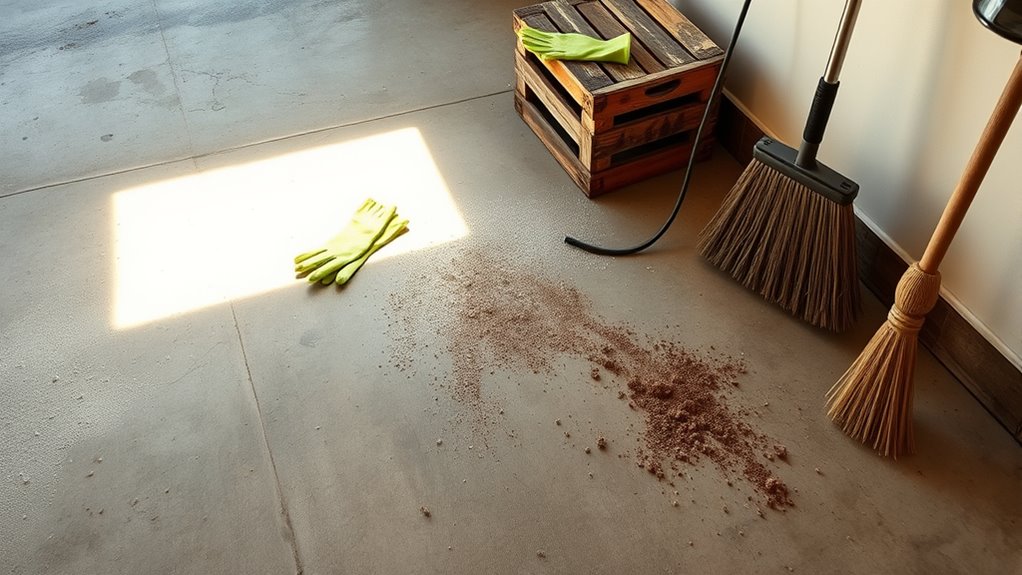 sweep and vacuum debris
