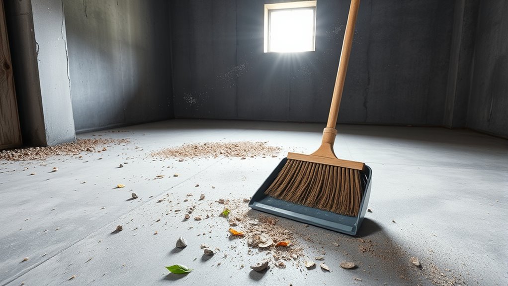 sweep collect dispose clean
