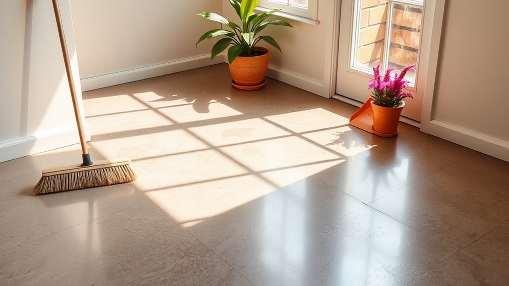 sweep dust maintain floors