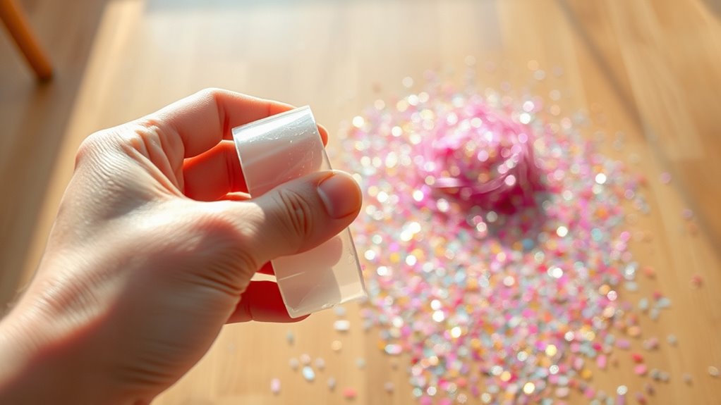tape effectively lifts glitter