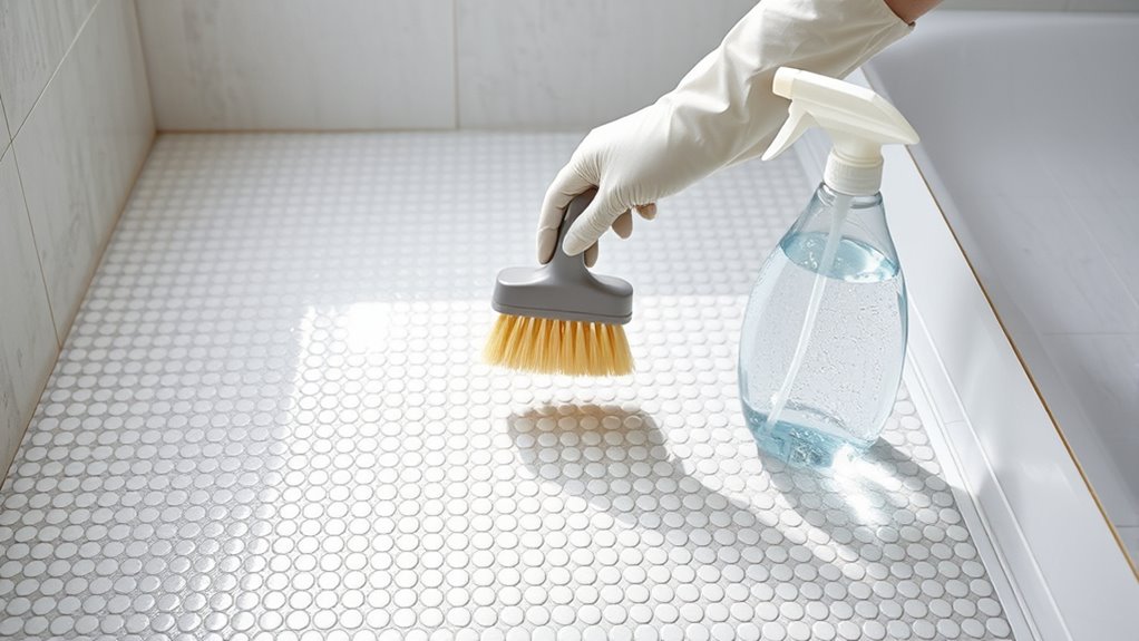 textured shower floor cleaning