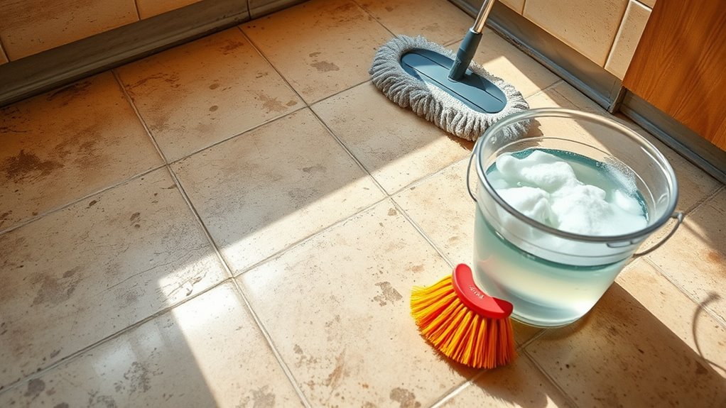 thoroughly prep tile floors