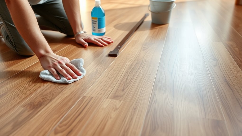 thoroughly prepare flooring surface